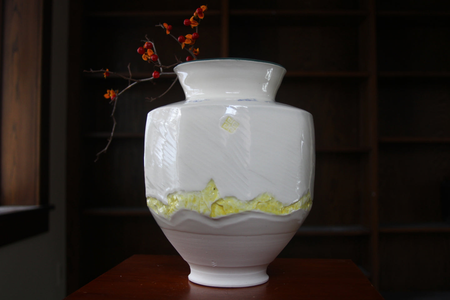 Porcelain Vase with Mountains